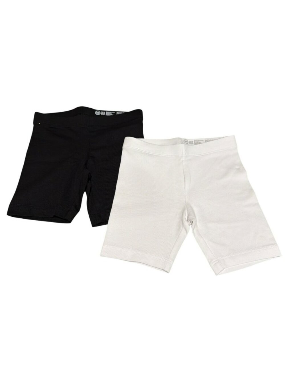 New 2 Pair Wonder Nation Girls Bike Shorts XS 4-5 Black & White
